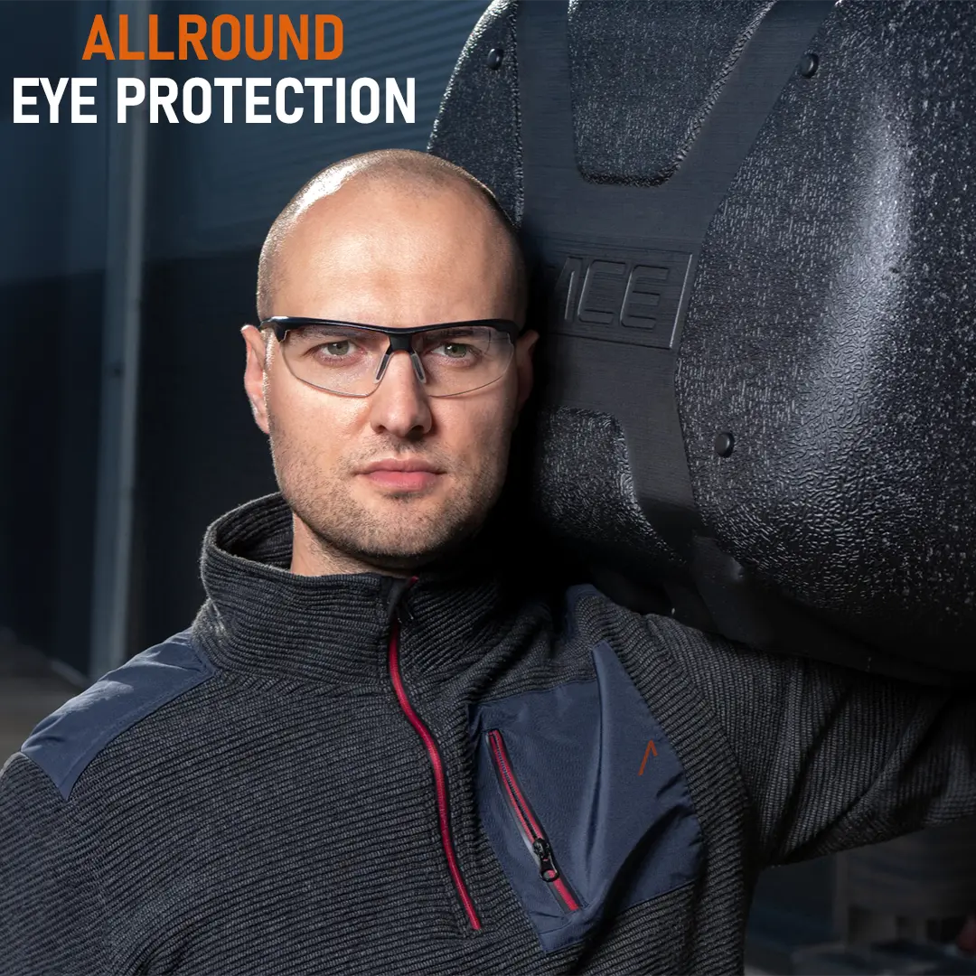 ACE Evo Arbeits-Brille - beschlagfeste Schutzbrille für die Arbeit & für Airsoft, Paintball etc. - EN 166