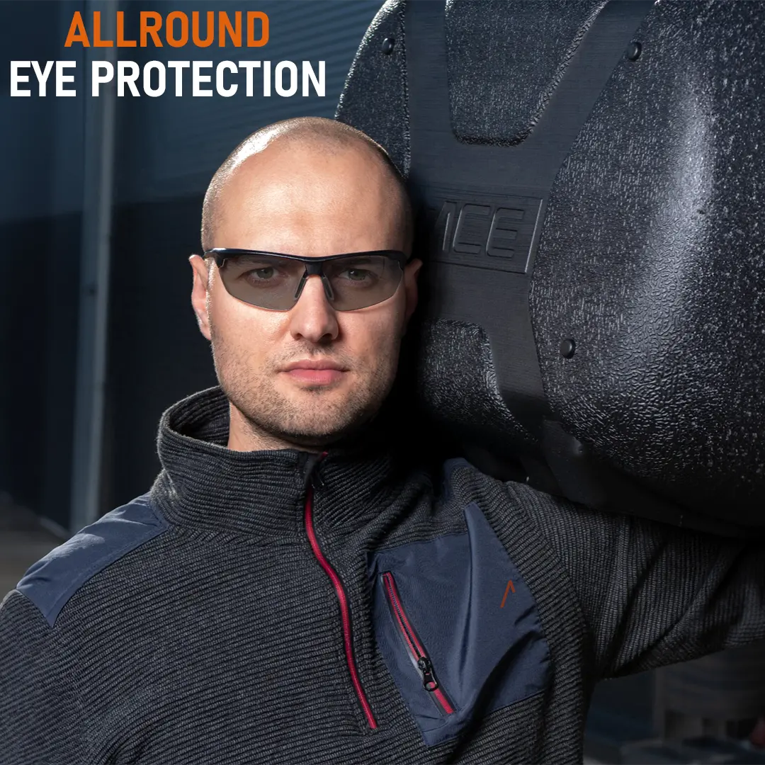 ACE Evo Arbeits-Brille - beschlagfeste Schutzbrille für die Arbeit & für Airsoft, Paintball etc. - EN 166