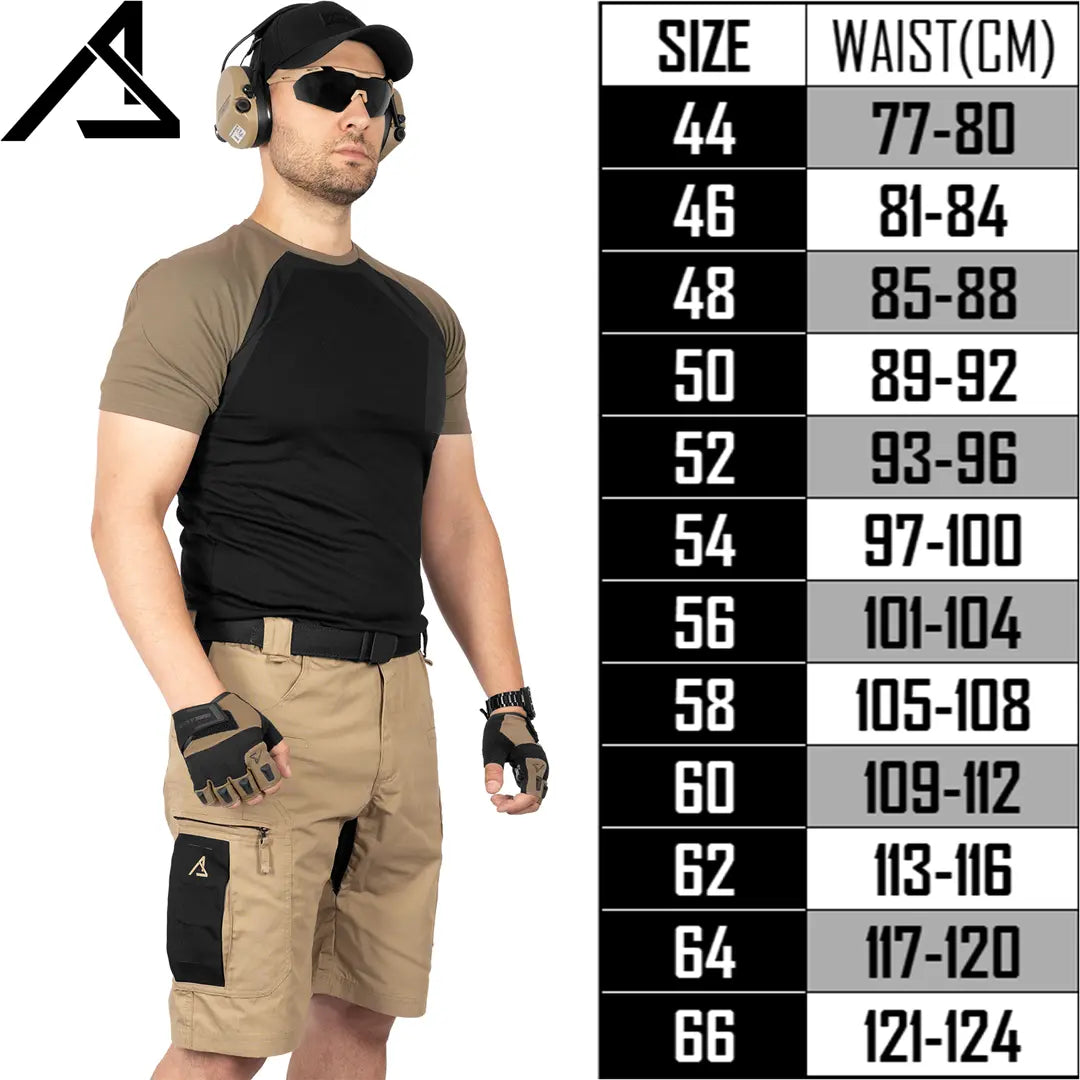 ACE Schakal Cargo-Hose kurz - Einsatz-Shorts mit Stretch-Bund für Männer - taktische Outdoor-Hosen für Herren