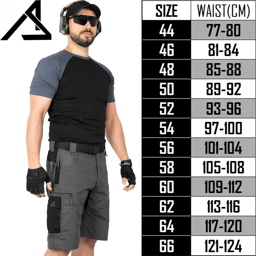 ACE Schakal Cargo-Hose kurz - Einsatz-Shorts mit Stretch-Bund für Männer - taktische Outdoor-Hosen für Herren
