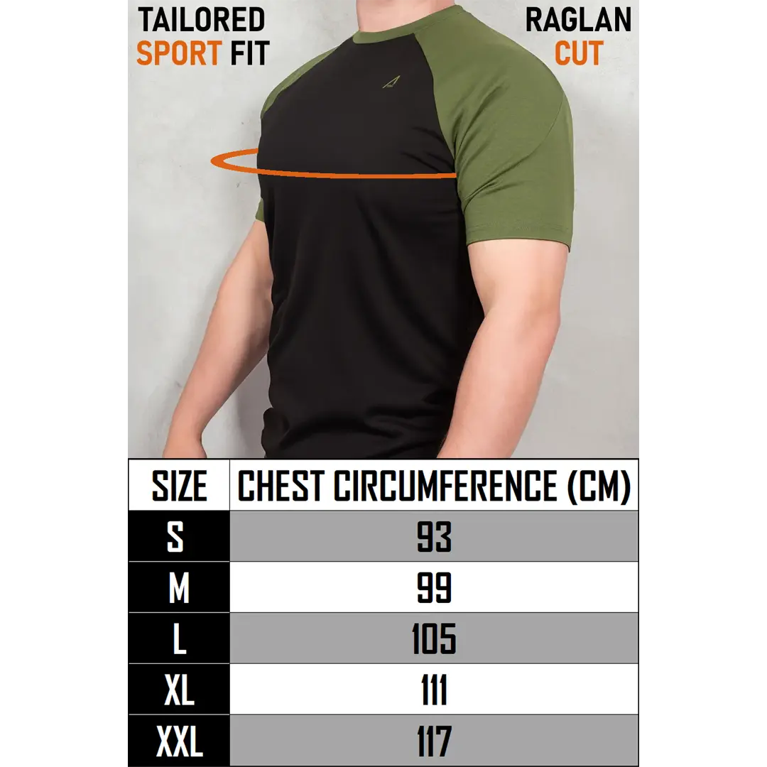 ACE Schakal Einsatz-Tshirt - taktisches T-Shirt für Herren - Kurzarm Outdoor-Shirt mit Raglan-Ärmeln für Männer