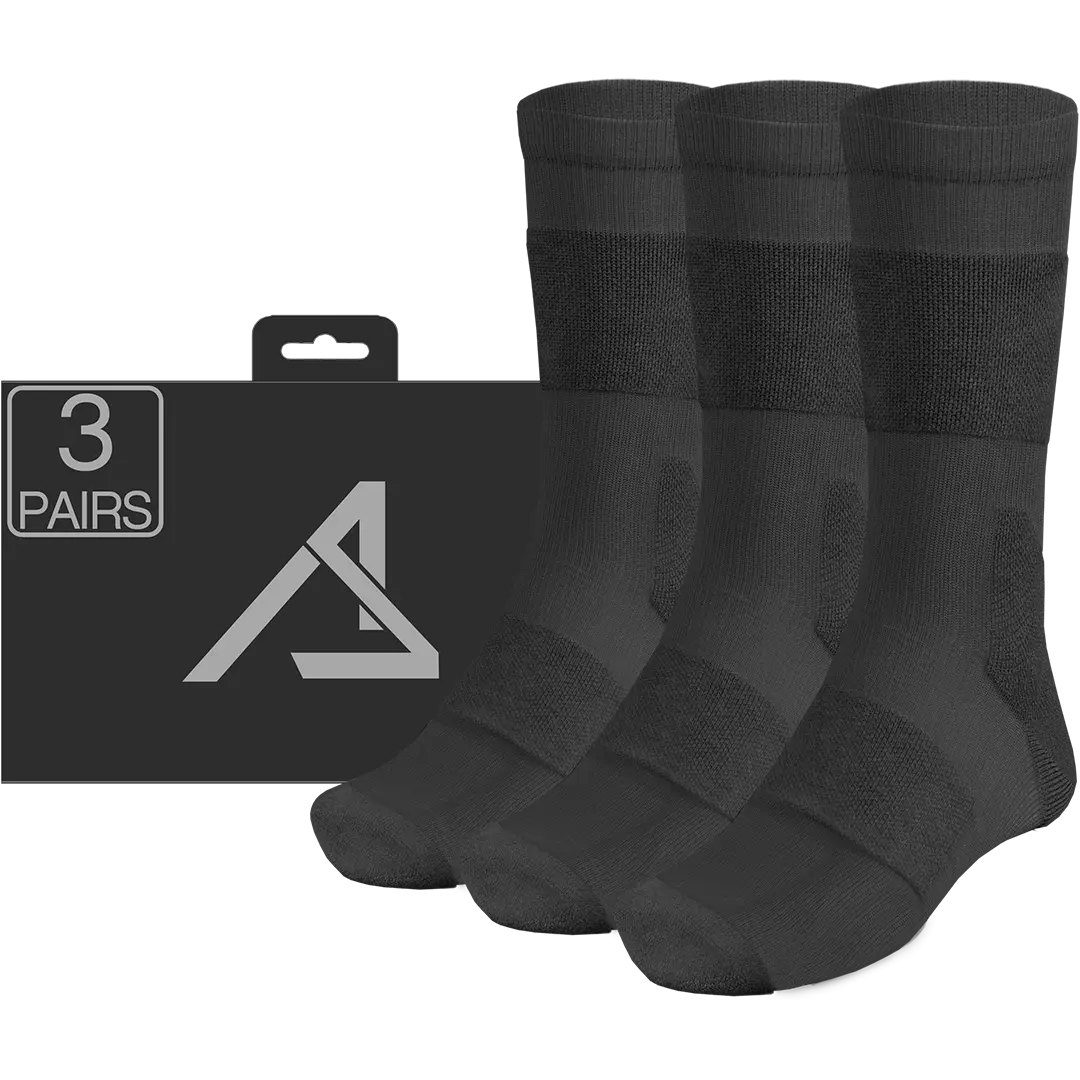 ACE Schakal Socken - 3 Paar taktische Strümpfe mit Merino-Wolle & Antiblasen-Polster - Wandern & Trekking