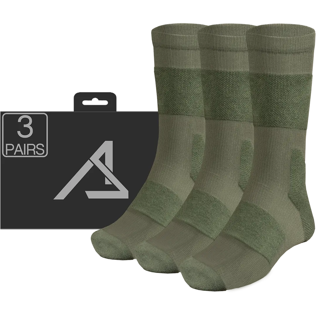 ACE Schakal Socken - 3 Paar taktische Strümpfe mit Merino-Wolle & Antiblasen-Polster - Wandern & Trekking