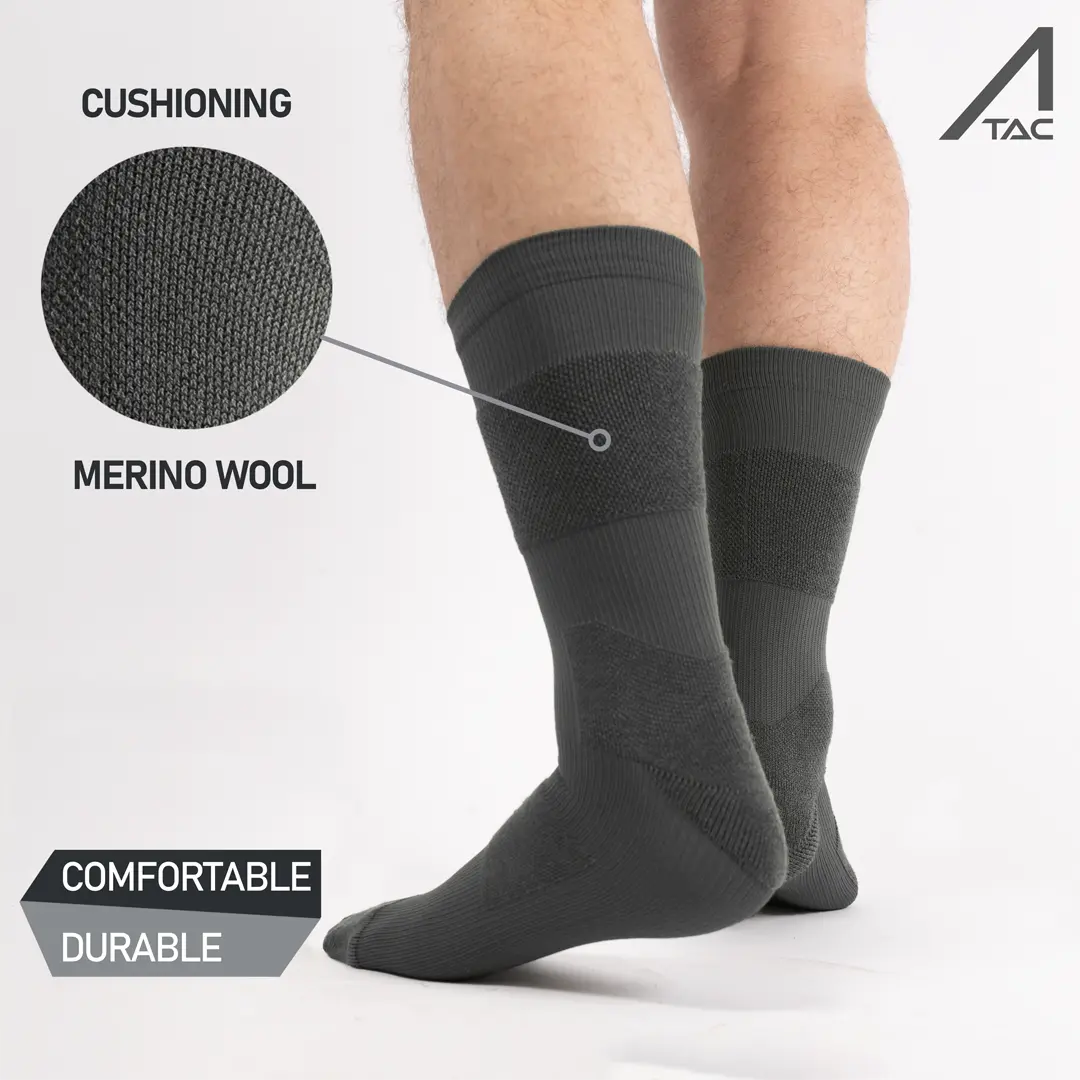 ACE Schakal Socken - 1 Paar taktische Strümpfe mit Merino-Wolle & Antiblasen-Polster - Wandern & Trekking