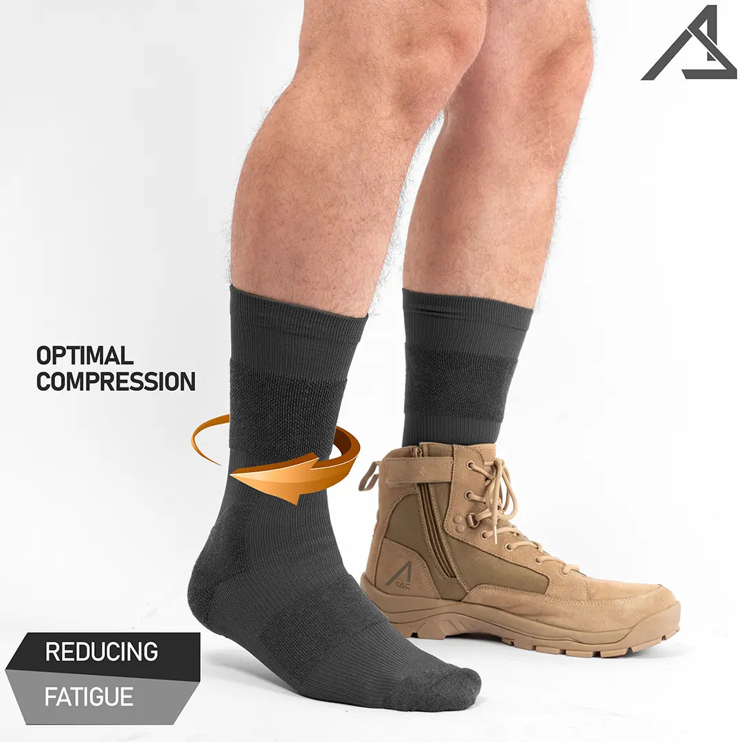 ACE Schakal Socken - 3 Paar taktische Strümpfe mit Merino-Wolle & Antiblasen-Polster - Wandern & Trekking