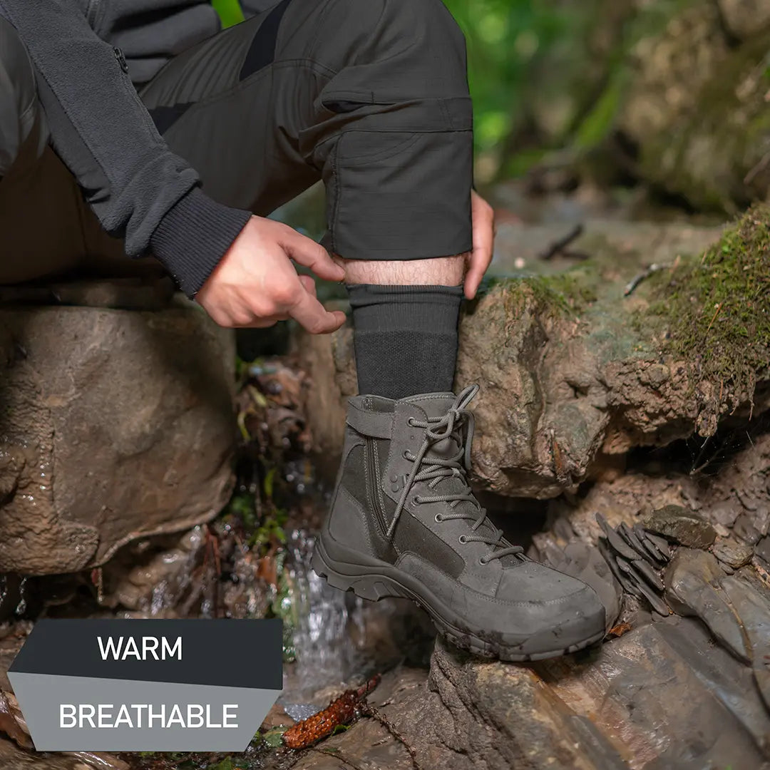 ACE Schakal Socken - 3 Paar taktische Strümpfe mit Merino-Wolle & Antiblasen-Polster - Wandern & Trekking