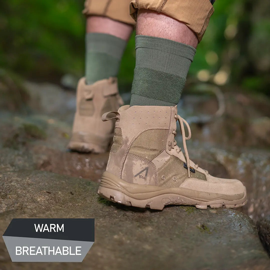 ACE Schakal Socken - 1 Paar taktische Strümpfe mit Merino-Wolle & Antiblasen-Polster - Wandern & Trekking